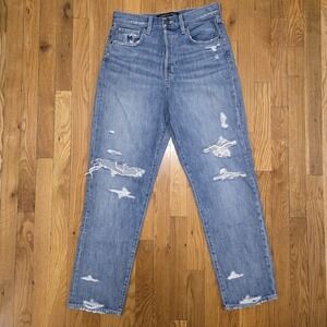 Veronica Beard Blake Classic Straight Leg Distressed Casual Weekend Jean 29 Blue